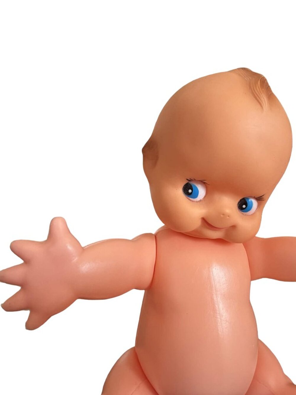 Vintage Large Kewpie Style Doll 20" Blue Eyes Unbranded 1980s